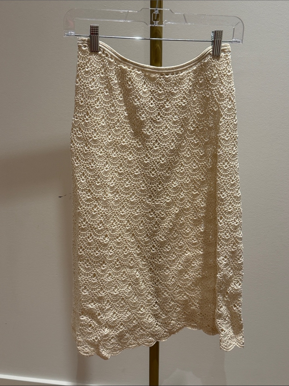 Vintage Cream Crochet Midi Skirt - Very on Trend